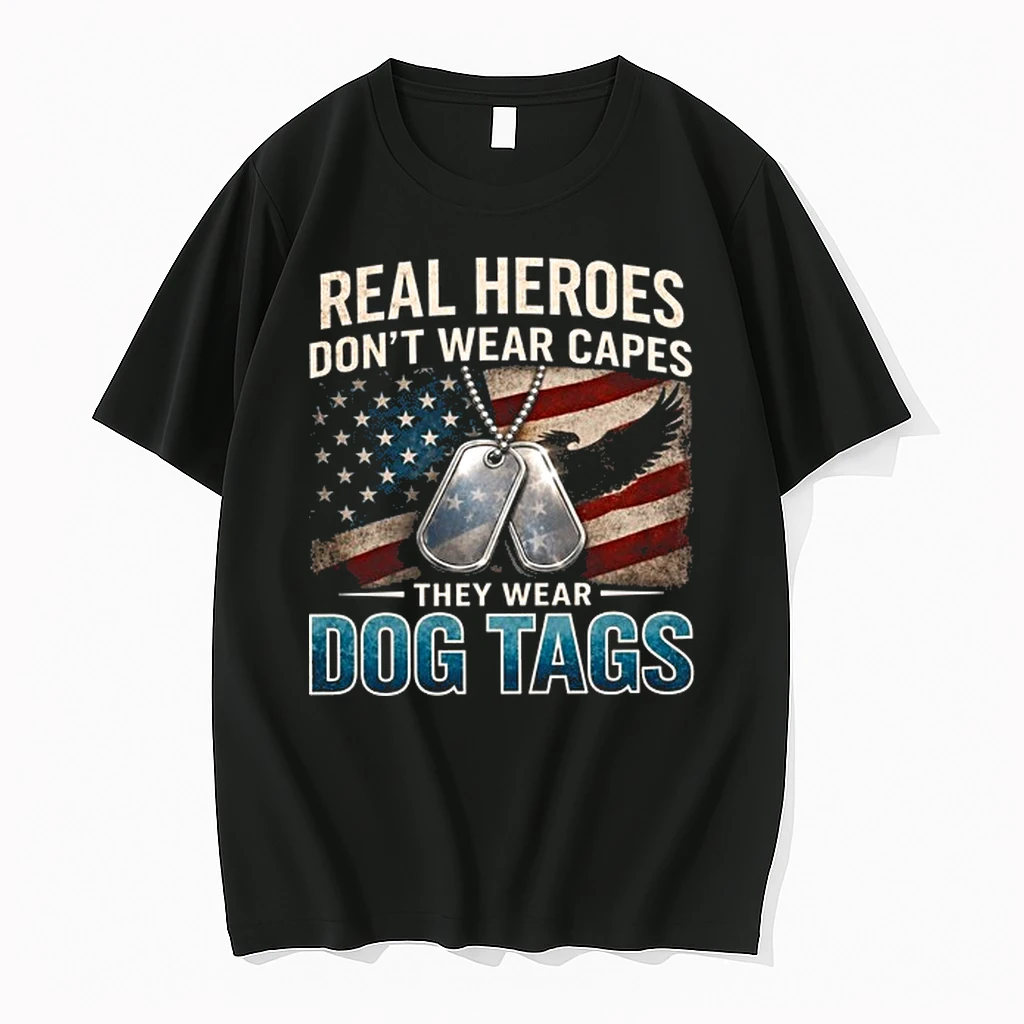 Real Heroes Dont Wear Capes They Wear Dog Tags 0 Tshirts Sweater Hoodie