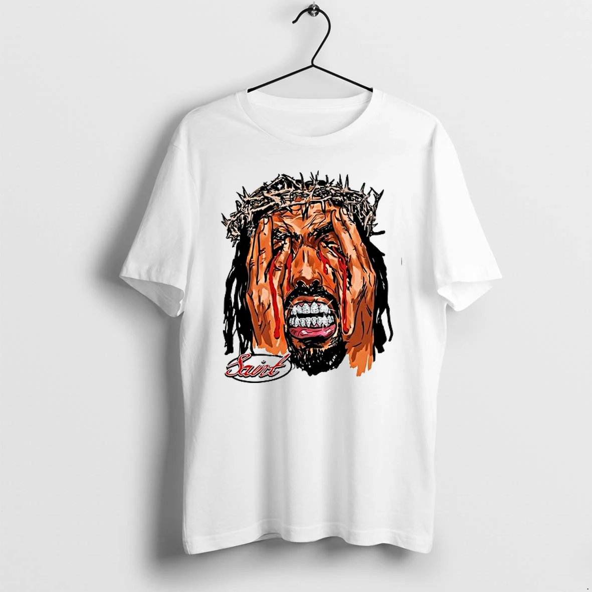 Saint Jesus With Crown Of Thorns And Diamond Grill 0 Tshirts Sweater Hoodie