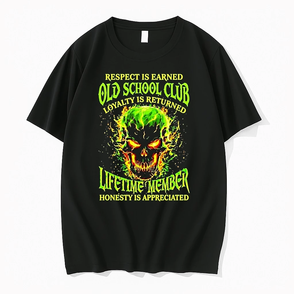Skull Respect Is Earned Old School Club Loyalty Is Returned Lifetime Member Honesty Is Appreciated 0 Tshirts Sweate