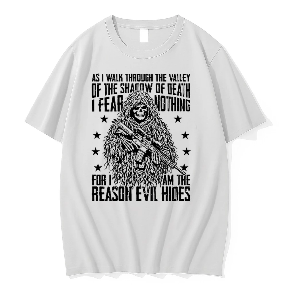Sniper Skeleton As I Walk Through The Valley Of The Shadow Of Death I Fear Nothing 0 Tshirts Sweater Hoodie