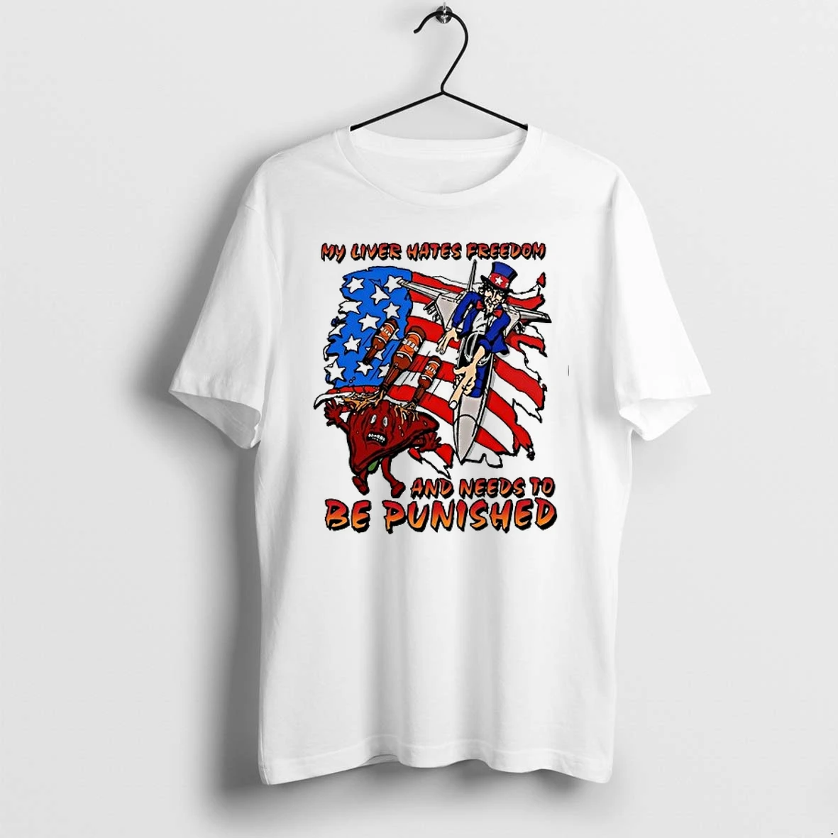 Uncle Sam My Liver Hates Freedom And Needs To Be Punished American 0 Tshirts Sweater Hoodie