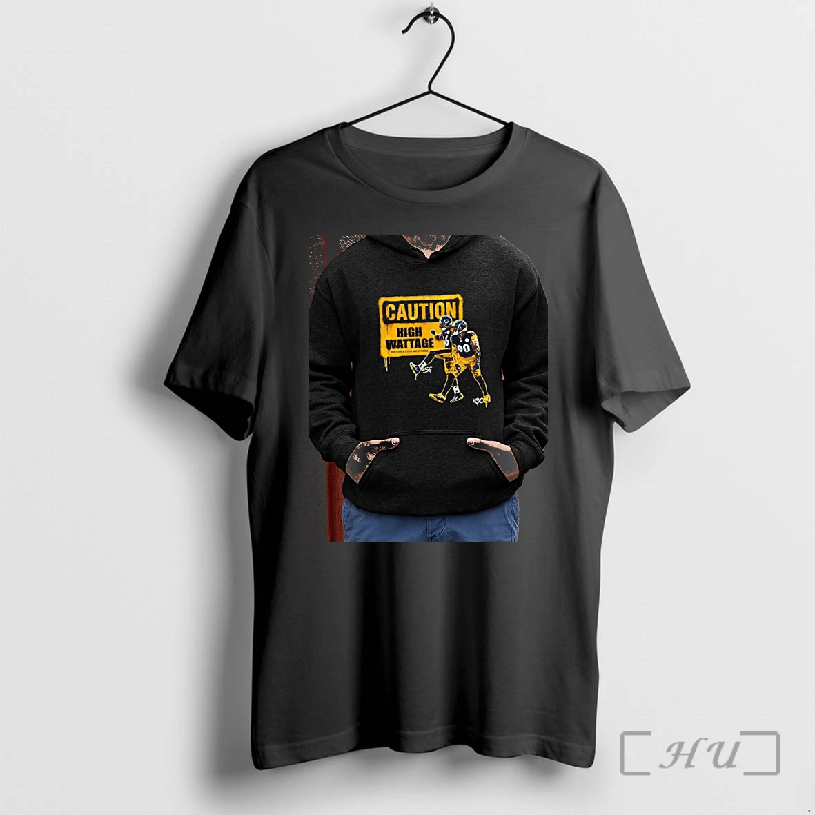 Officials Alex Highsmith And Tj Watt Pittsburgh Steelers Caution High Wattage Sack Fumble Premium T Shirts Sweater Hoodie