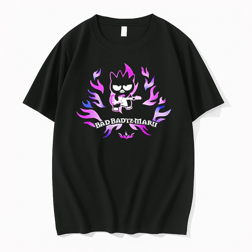 Officials Badtz Maru Sanrio Rock Guitar Bad Badtz Maru Purple Fire Flames Premium T Shirt Sweatshirt Hoodie