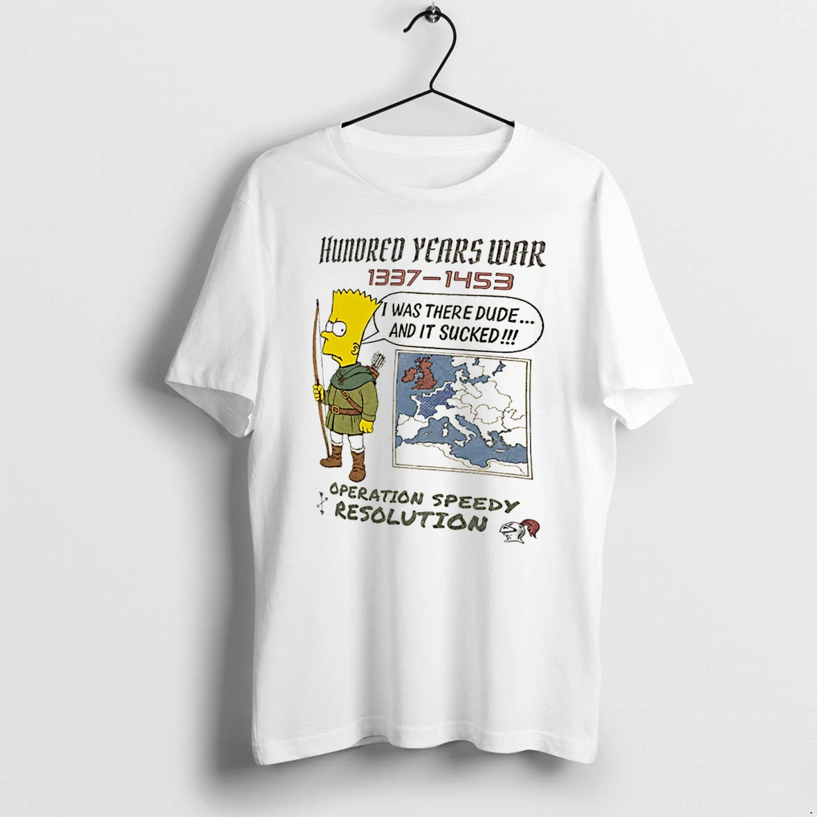 Officials Bart Simpson Hundred Years War 1337 1453 Operation Speedy Resolution Tee Premium T Shirt Sweatshirt Hoodie