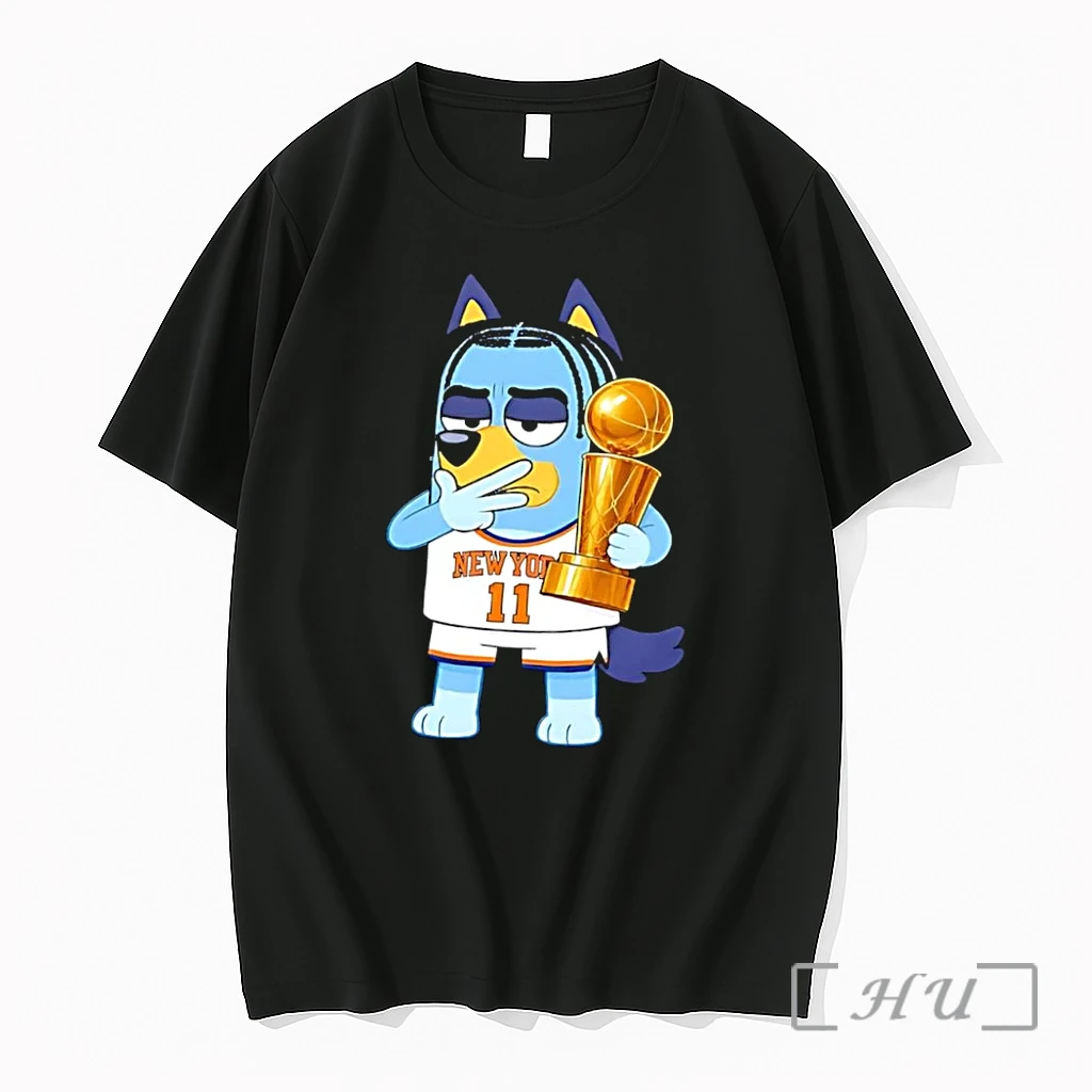 Officials Bluey Cartoon Braids Holding Championship Trophy New York 11 Black Premium T Shirts Sweater Hoodie