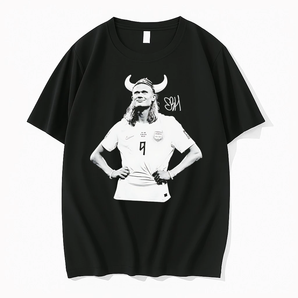 Officials Cn Ine 01 06 2026 Dallas 9 Erling Haaland Viking Helmet Premium T Shirt Sweatshirt Hoodie