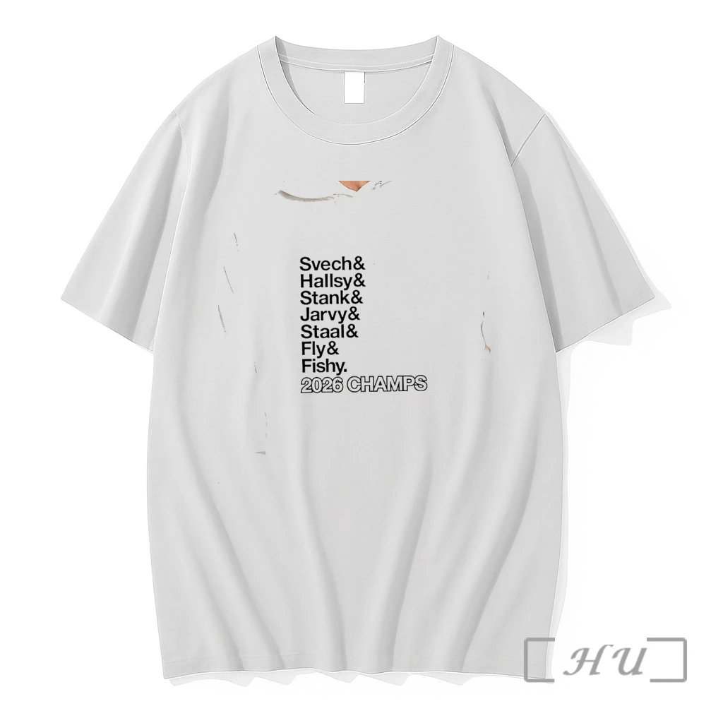 Officials Carolina Hurricanes Nhl 2026 Champs Svech Hallsy Stank Jarvy Staal Fly Fishy Premium T Shirts Sweater Hoodie