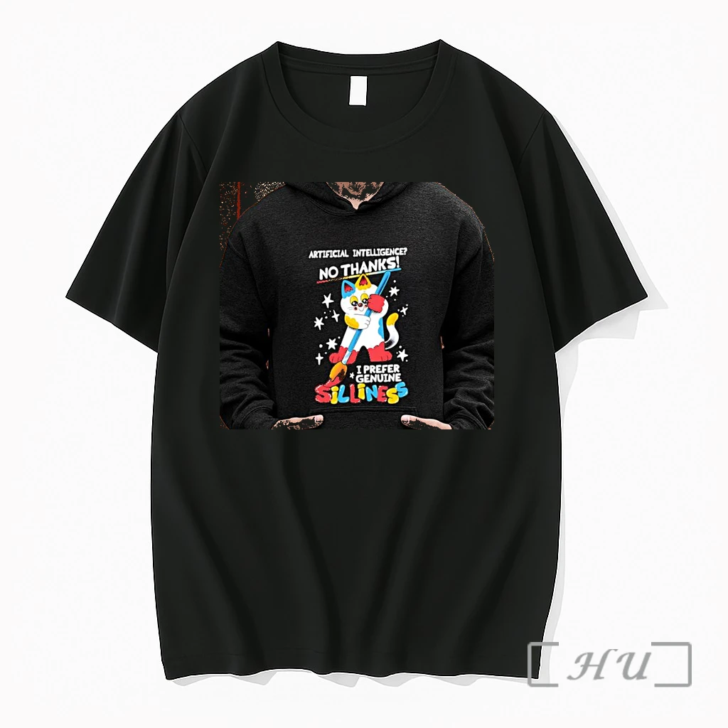 Officials Cat Art Artificial Intelligence No Thanks I Prefer Genuine Silliness Humor Premium T Shirts Sweater Hoodie