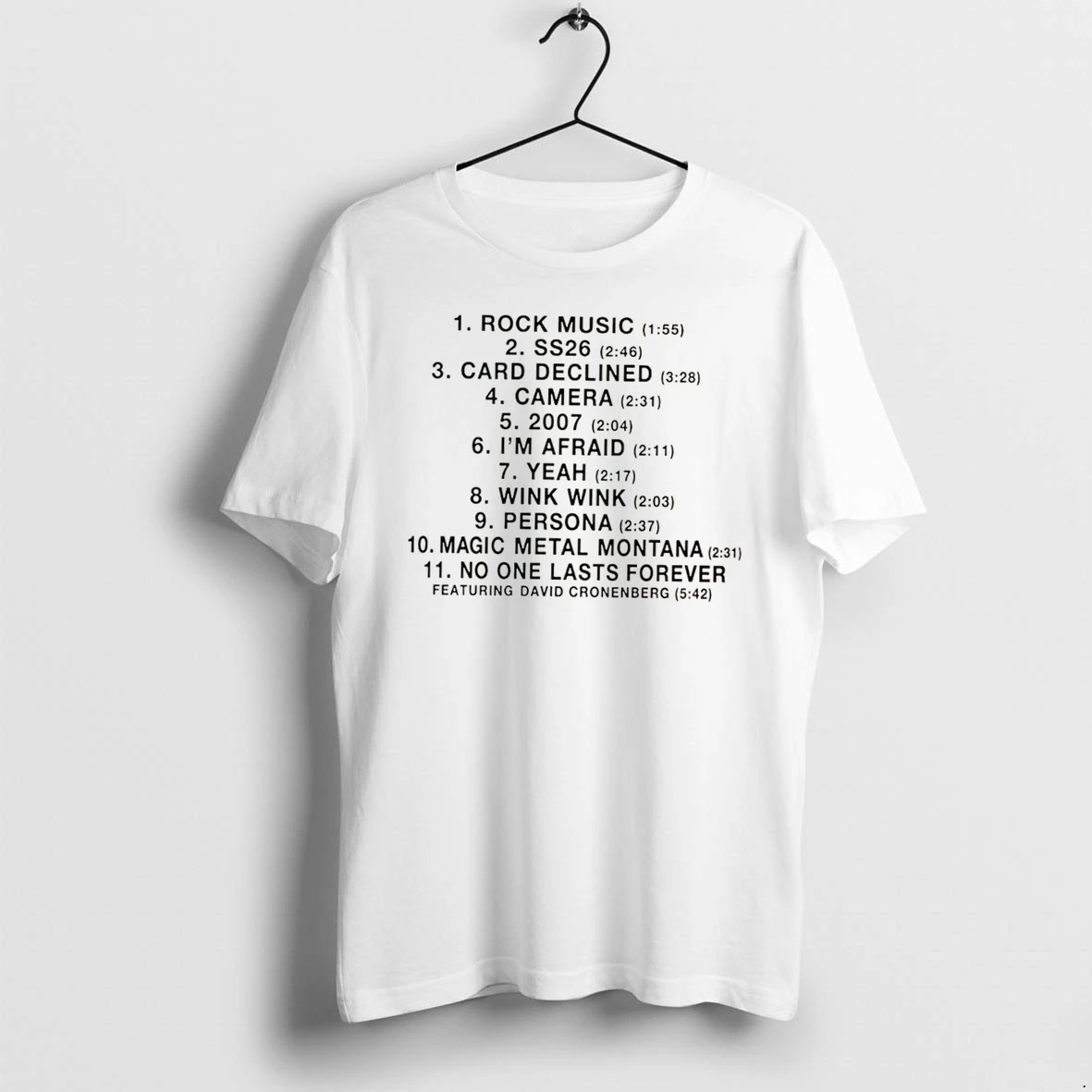 Officials Charli Xcx Rock Music Ss26 Tracklist David Cronenberg Tee Premium T Shirt Sweatshirt Hoodie