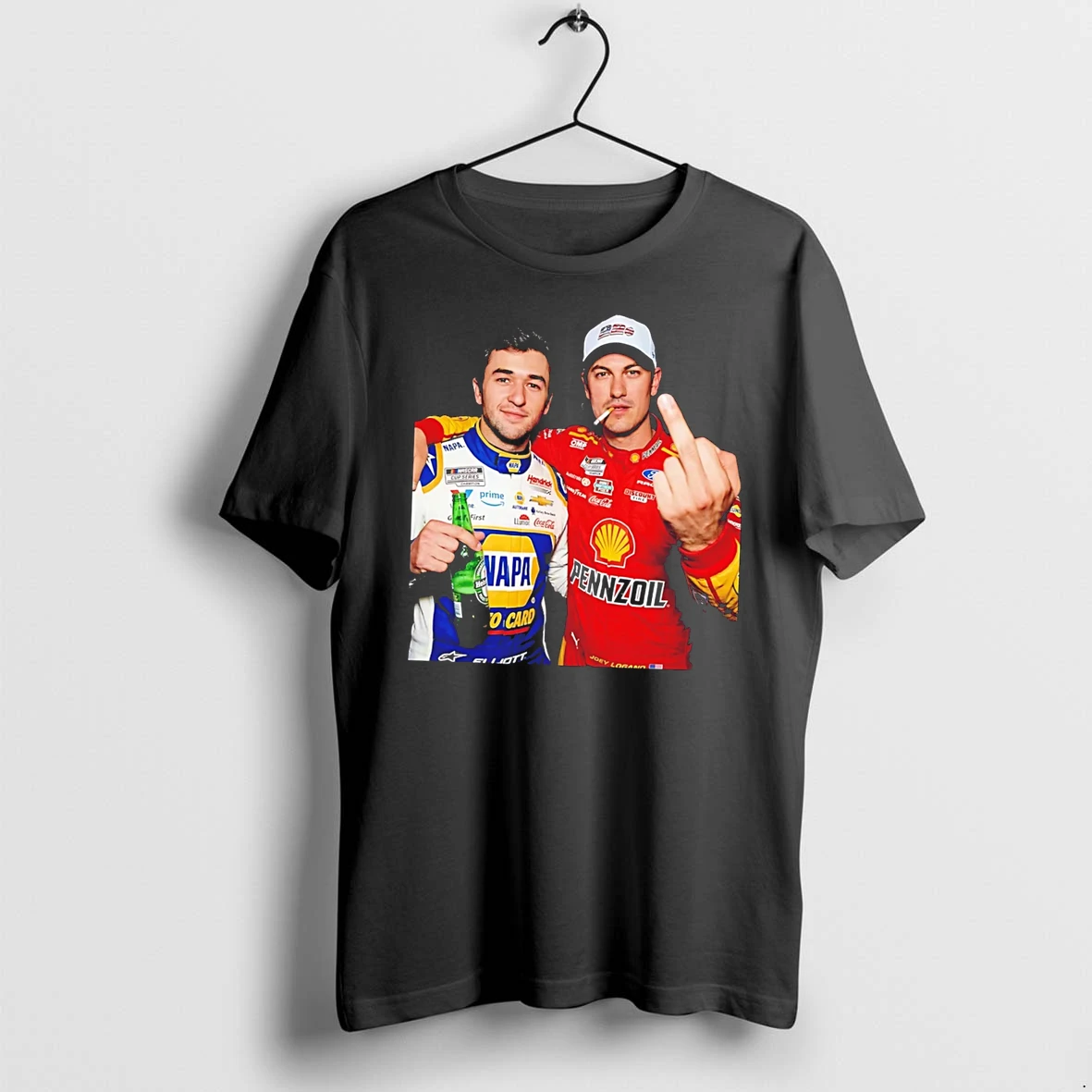 Officials Chase Elliott Joey Logano Nascar Cup Series Champions Middle Finger Tee Premium T Shirt Sweatshirt Hoodie