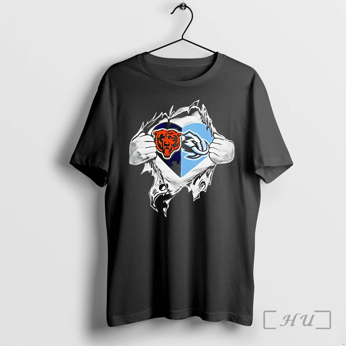 Officials Chicago Bears Fort Wayne Komets Ripping Chest Heart Black Premium T Shirts Sweater Hoodie