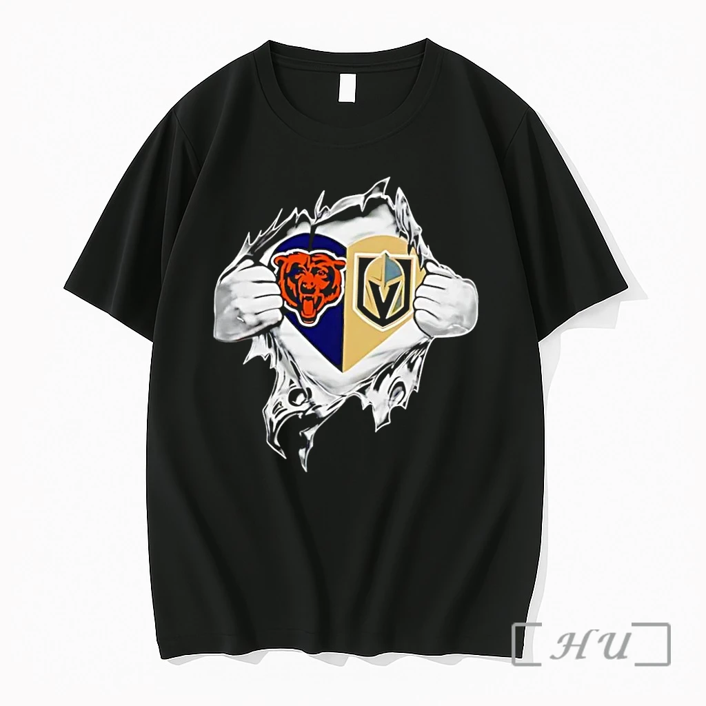 Officials Chicago Bears And Vegas Golden Knights Black Premium T Shirts Sweater Hoodie