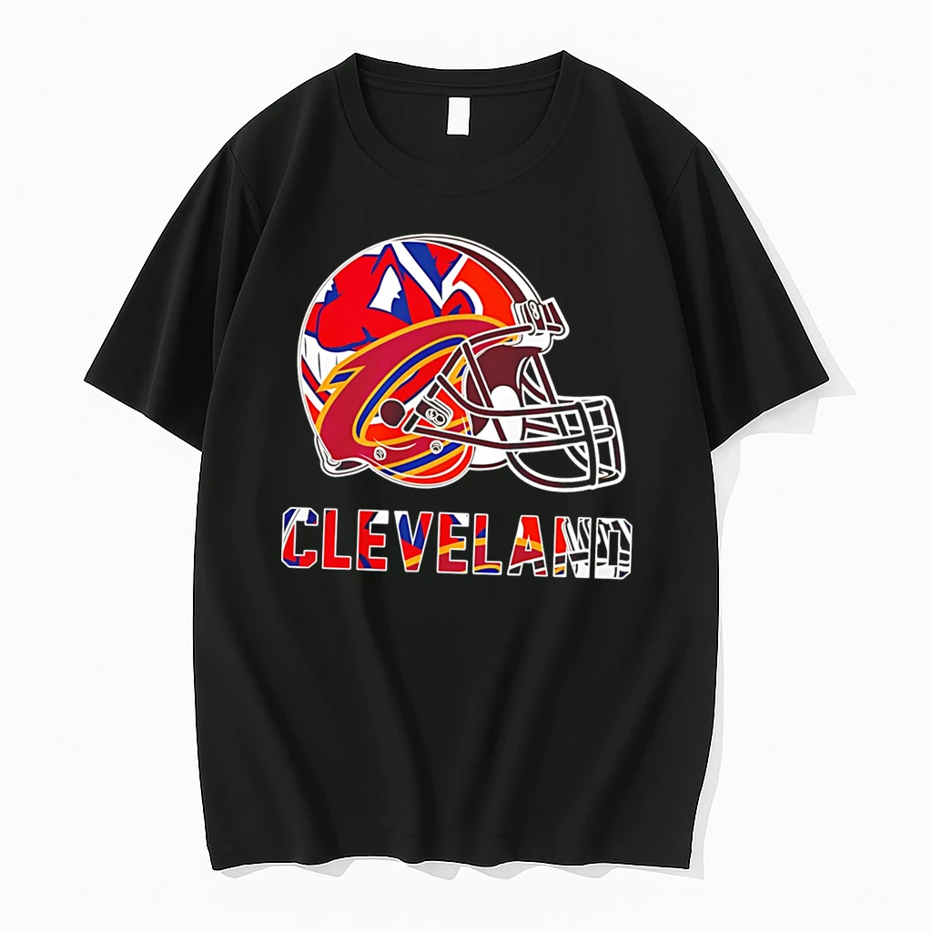 Officials Cleveland Browns Helmet And Cleveland Cavaliers Logo Tee Premium T Shirt Sweatshirt Hoodie