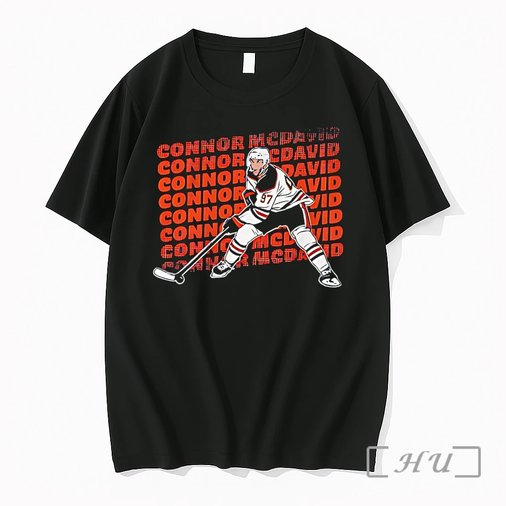 Officials Connor Mcdavid Name Repeat Hockey Black Premium T Shirts Sweater Hoodie