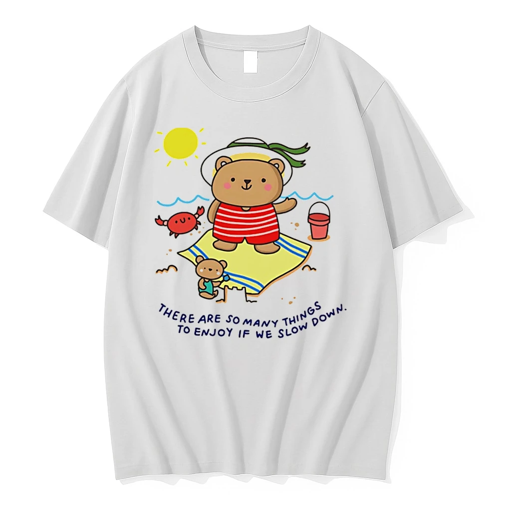 Officials Cute Bear Beach Day There Are So Many Things To Enjoy If We Slow Down Tee Premium T Shirt Sweatshirt Hoodie