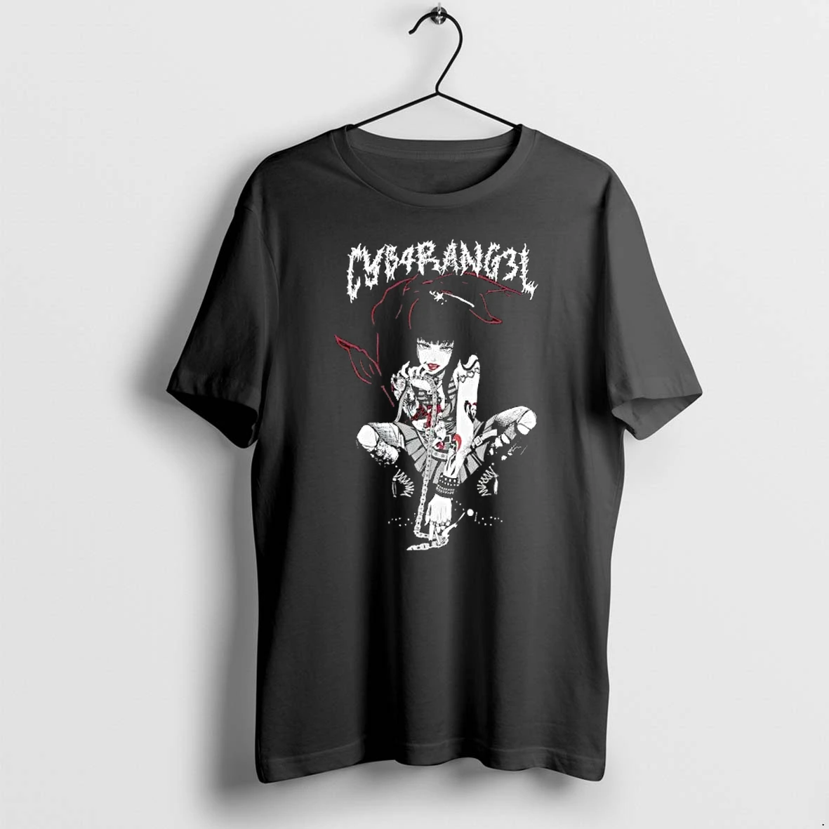 Officials Cybarangel Goth Anime Girl Cyber Aesthetic Premium T Shirt Sweatshirt Hoodie