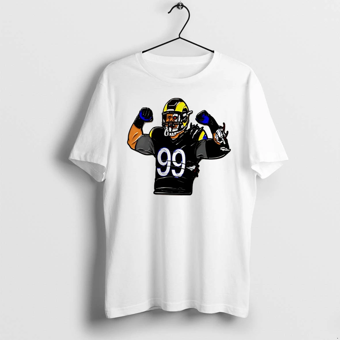 Officials Cyber Beast 99 Los Angeles Rams Football Cyborg Player Tee Premium T Shirt Sweatshirt Hoodie