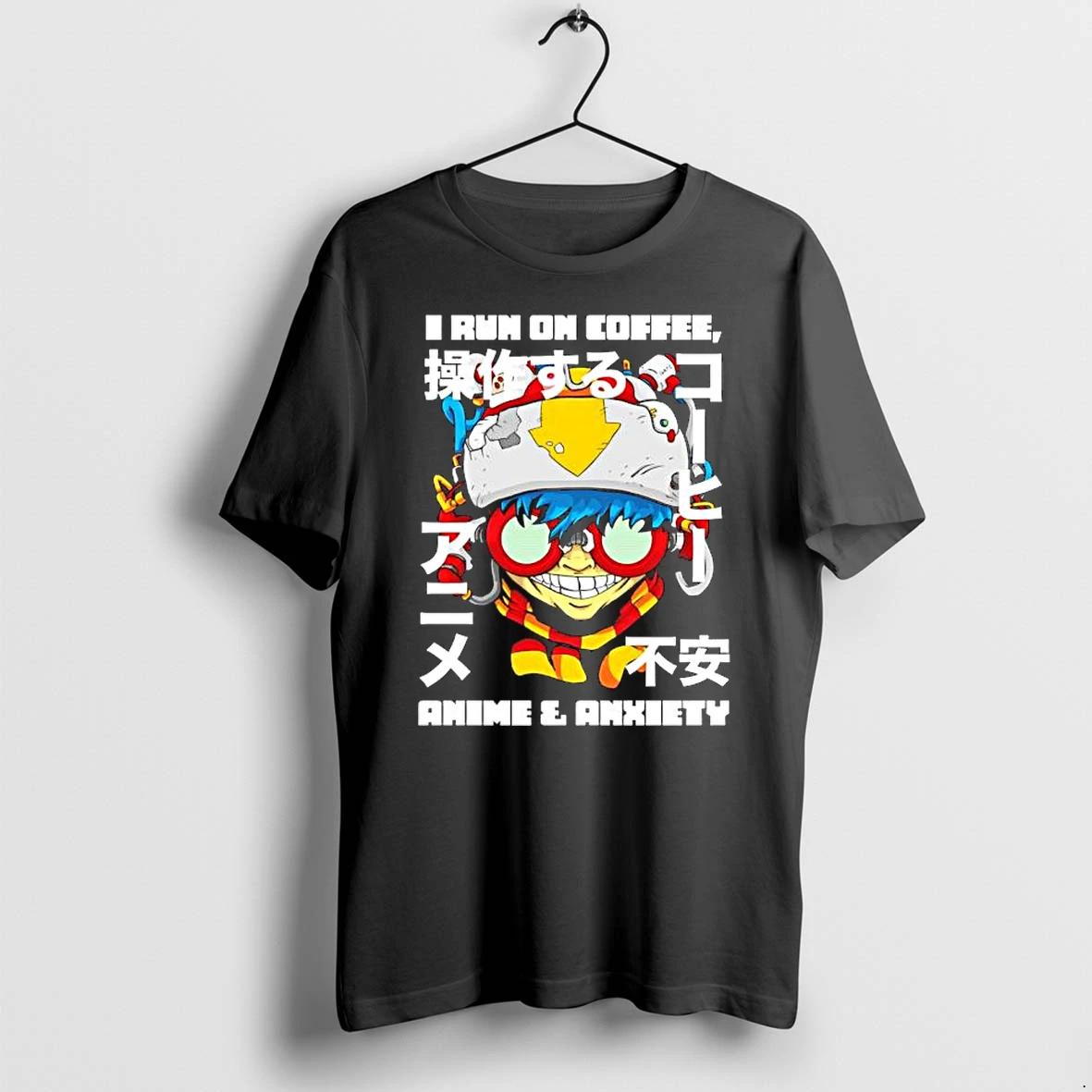 Officials Cyberpunk Gamer I Run On Coffee Anime And Anxiety Premium T Shirt Sweatshirt Hoodie