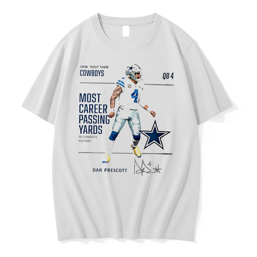 Officials Dak Prescott Dallas Cowboys How Bout Them Cowboys Most Career Passing Yards Tee Premium T Shirt Sweatshirt Hoodie