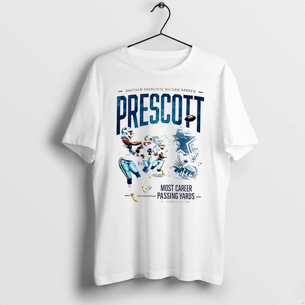 Officials Dak Prescott Dallas Cowboys Most Career Passing Yards Franchise Record Tee Premium T Shirt Sweatshirt Hoodie