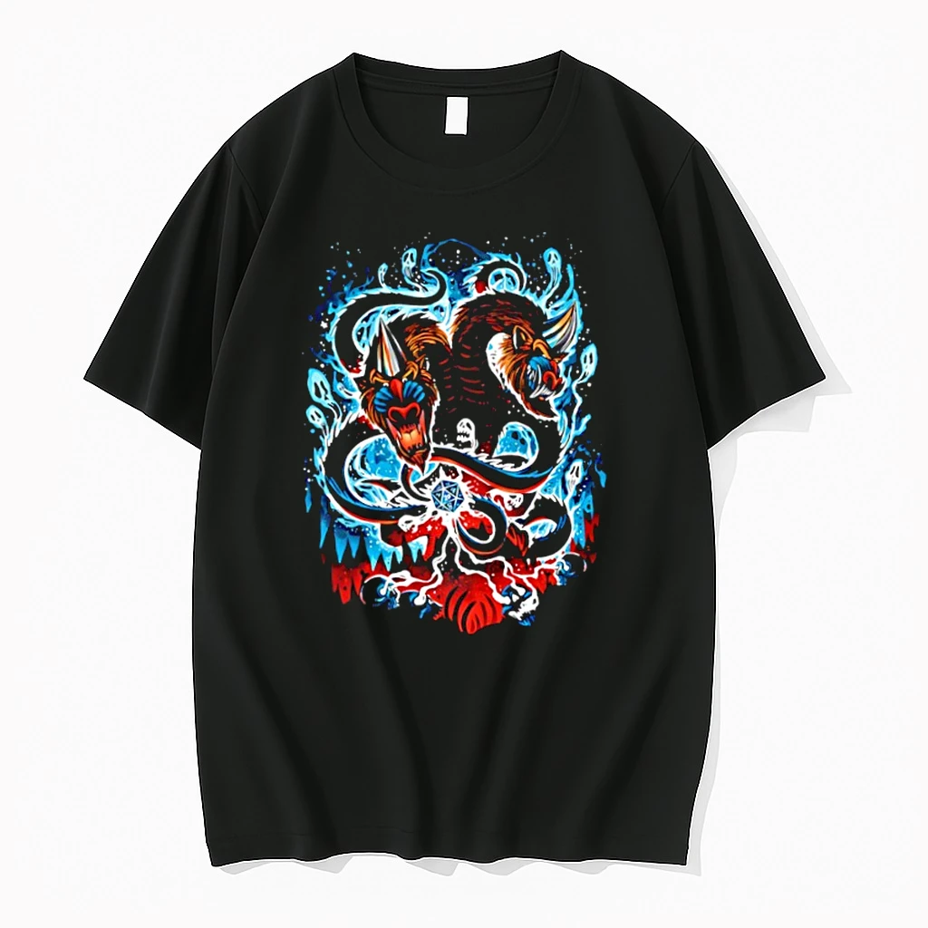 Officials Demogorgon Dungeons And Dragons 20 With Two Heads And Souls Blue Flames Premium T Shirt Sweatshirt Hoodie