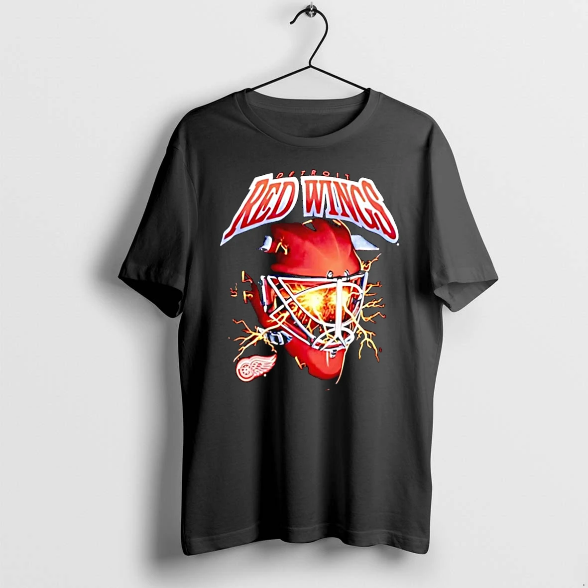 Officials Detroit Red Wings Goalie Mask Lightning Black Premium T Shirt Sweatshirt Hoodie