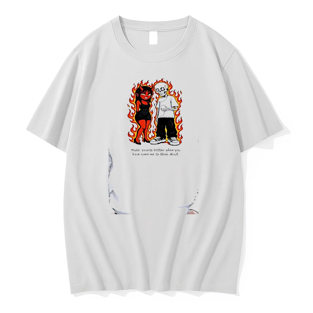 Officials Devil And Skeleton Music Sounds Better When You Have Someone To Think About Premium T Shirt Sweatshirt Hoodie