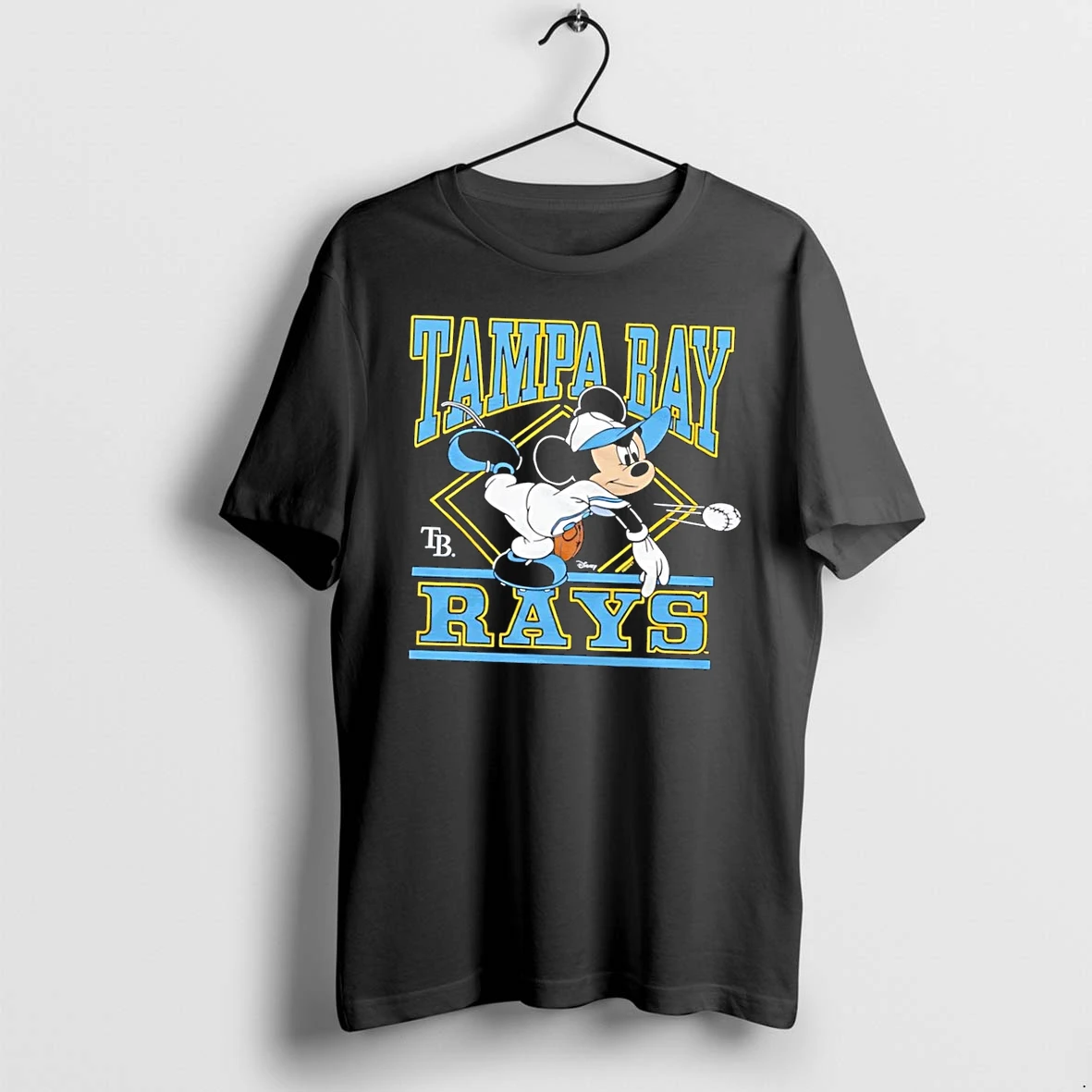 Officials Disney Mickey Mouse Pitching Baseball Tampa Bay Rays Black Premium T Shirt Sweatshirt Hoodie