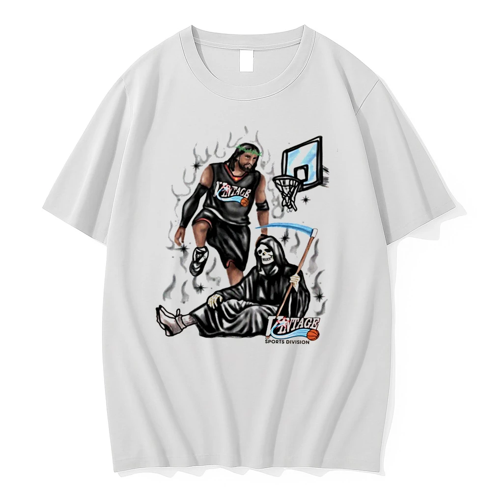 Officials Division Jesus Basketball Grim Reaper Vintage Sports Tee Premium T Shirt Sweatshirt Hoodie