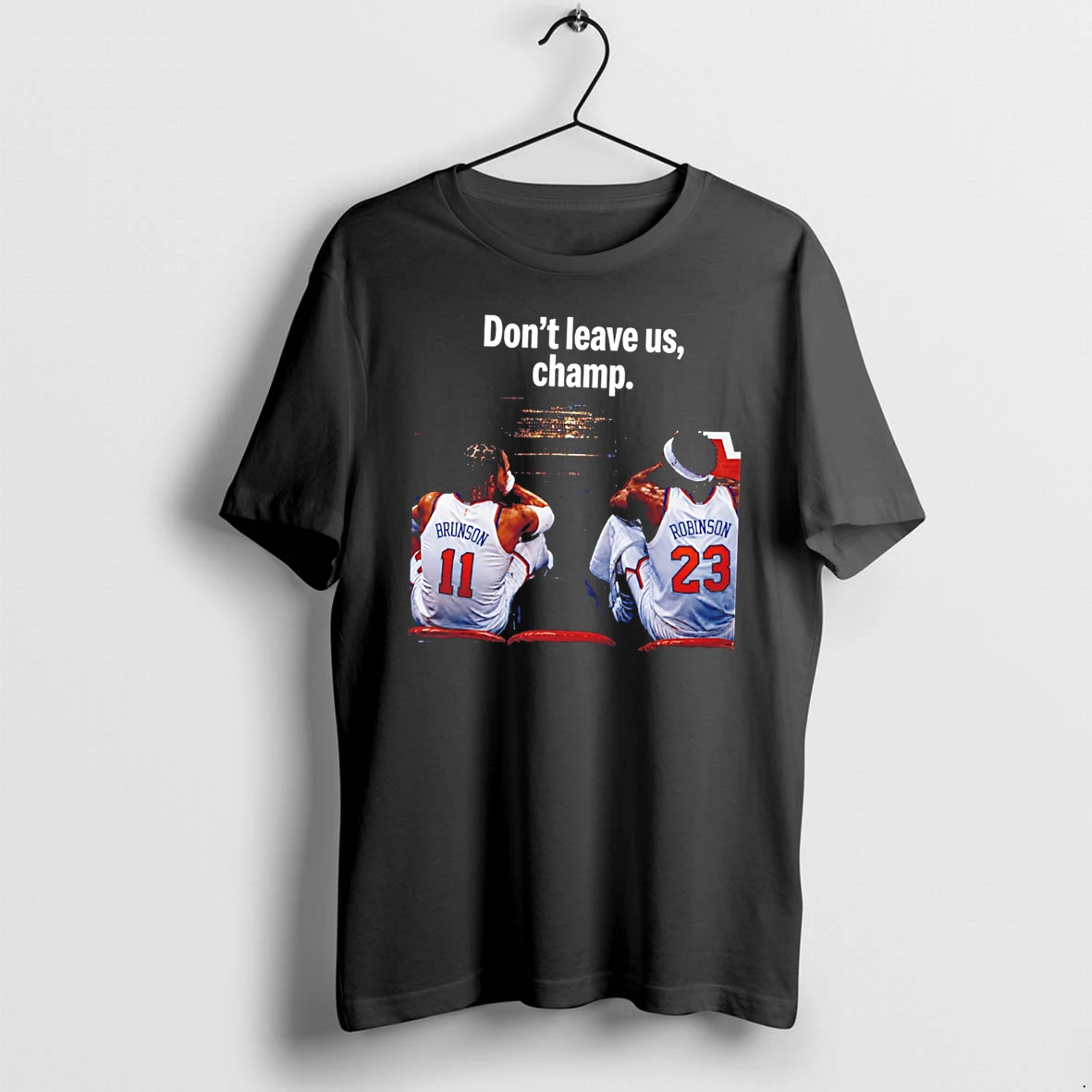 Officials Dont Leave Us Champ Jalen Brunson And Mitchell Robinson Ny Knicks Tee Premium T Shirt Sweatshirt Hoodie