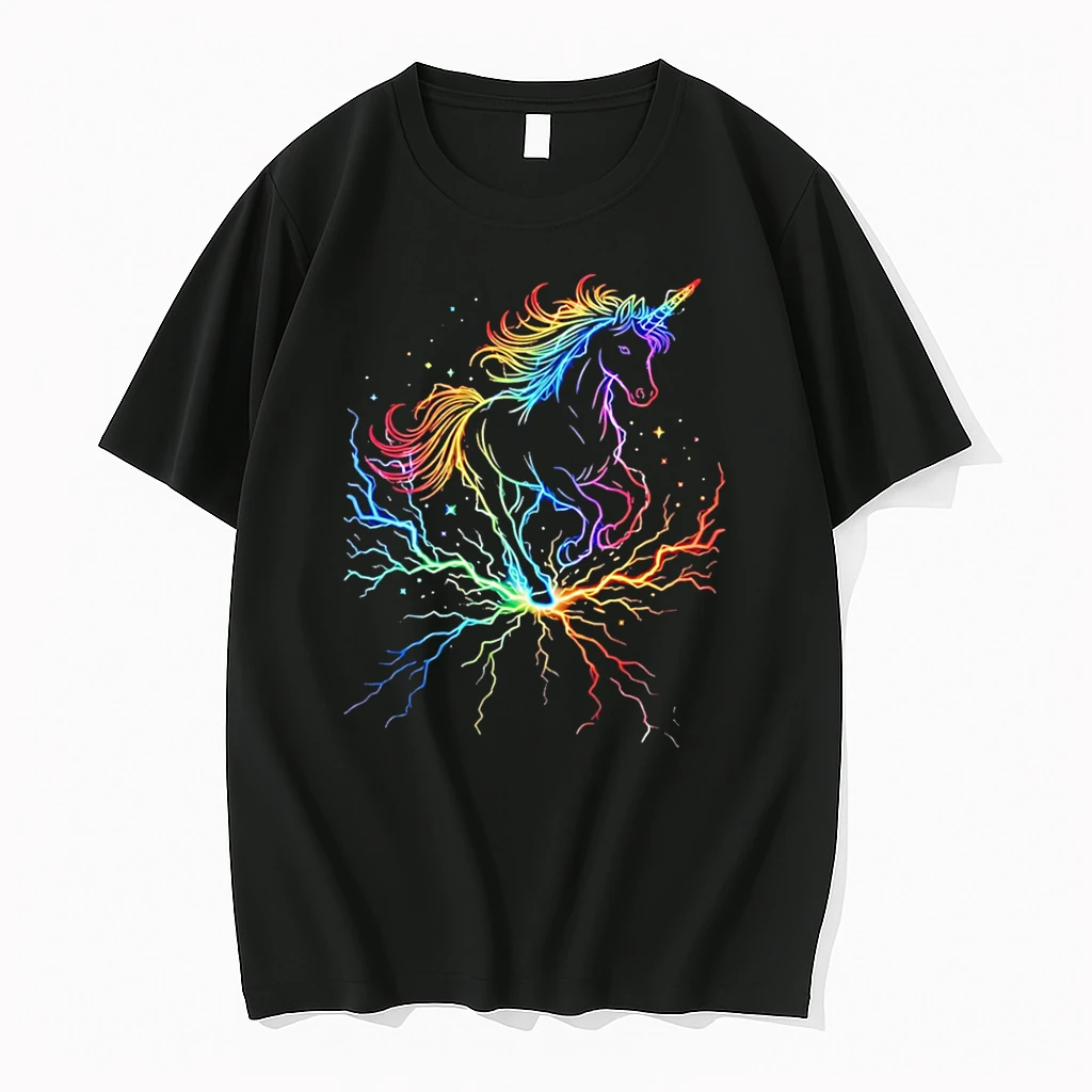 Officials Electric Rainbow Unicorn Lightning Bolt Fantasy Mythical Creature Tee Premium T Shirt Sweatshirt Hoodie