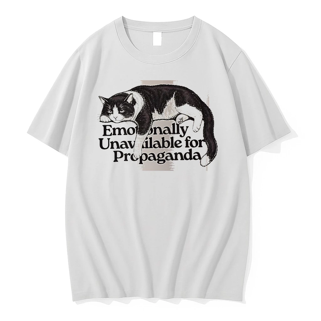 Officials Emotionally Unavailable For Propaganda Cat White Premium T Shirt Sweatshirt Hoodie