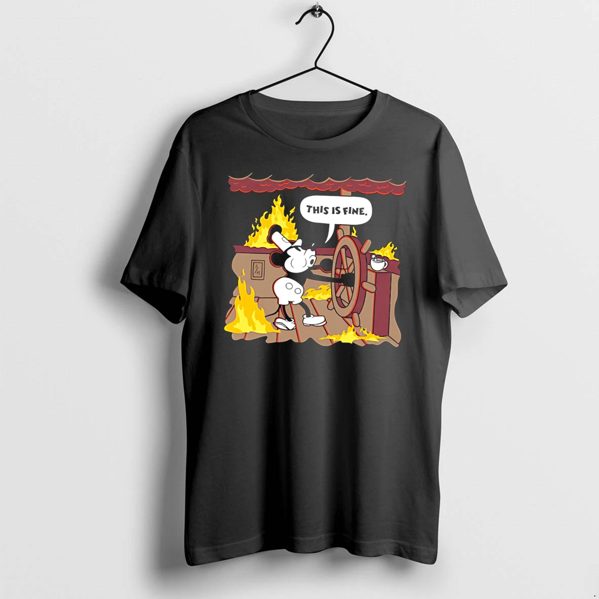 Officials Everythings Fine On The Steamboat Mickey Mouse Tee Premium T Shirt Sweatshirt Hoodie
