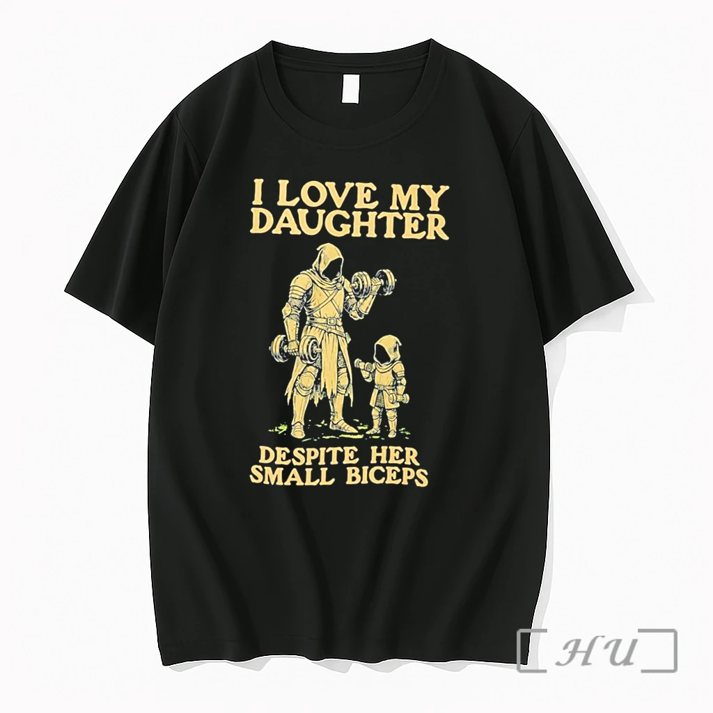 Officials Fatherhood And Fitness I Love My Daughter Despite Her Small Biceps Tee Premium T Shirts Sweater Hoodie