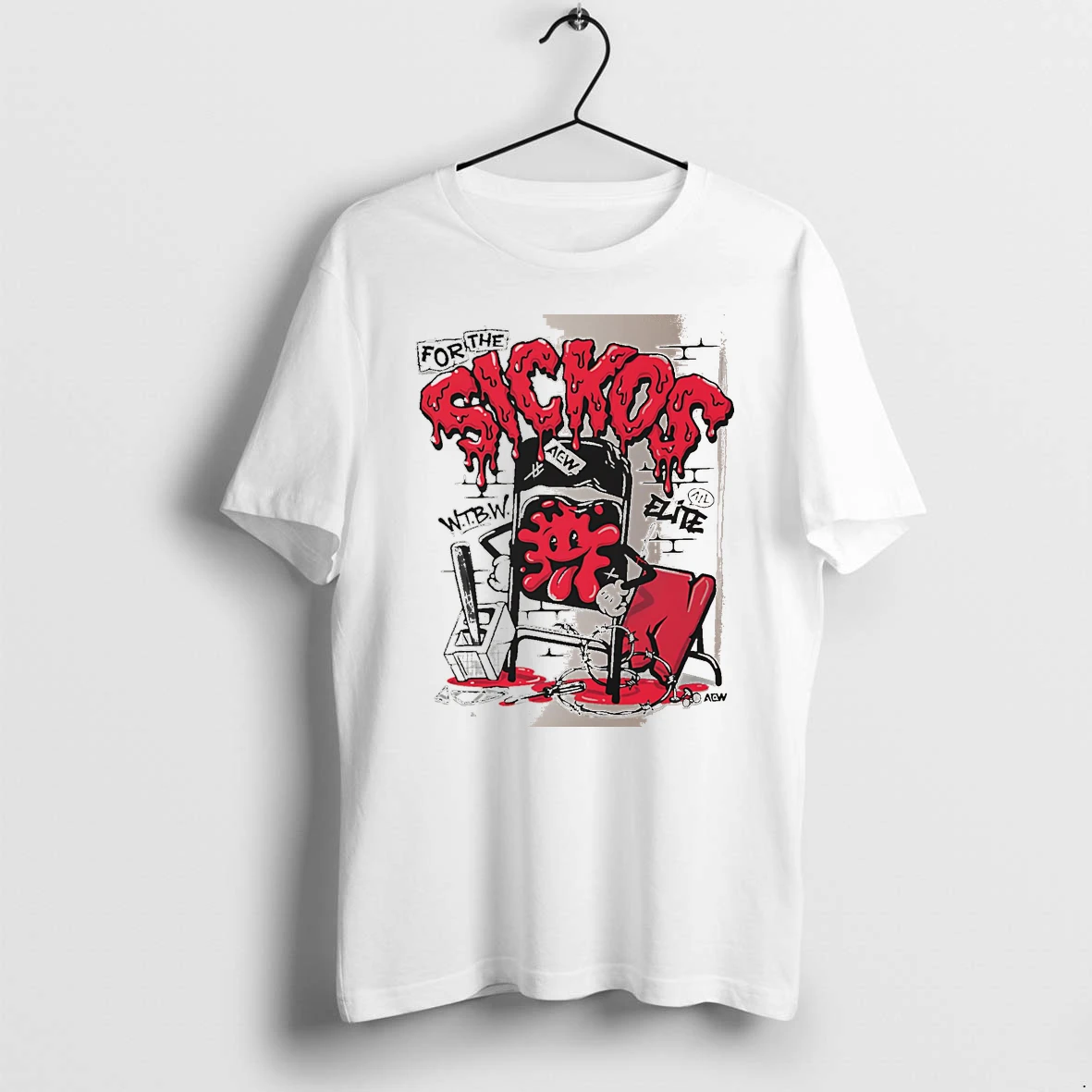 Officials For The Sickos Aew Wrestling Chair And Barbed Wire White Premium T Shirt Sweatshirt Hoodie