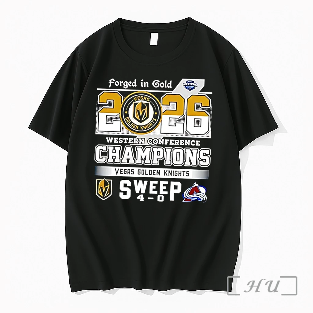 Officials Forged In Gold Western Conference Champions Sweep 4 0 Vegas Golden Knights Black Premium T Shirts Sweater Hoodie