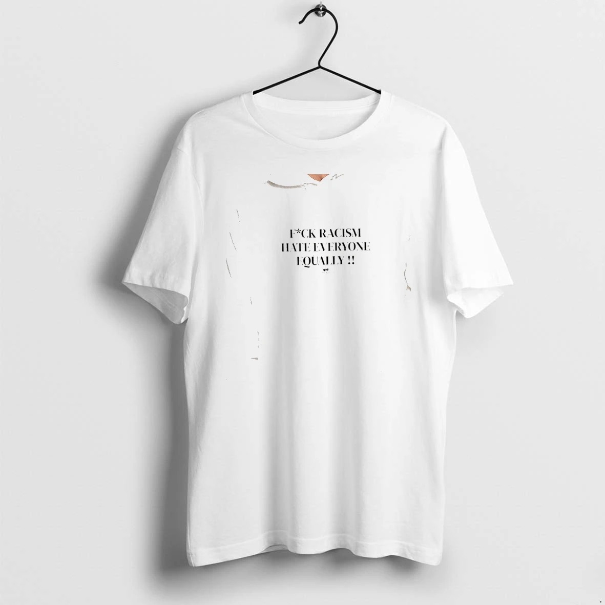 Officials Fuck Racism Hate Everyone Equally Gat Since 22 Slogan Minimalist Fashion Premium T Shirt Sweatshirt Hoodie