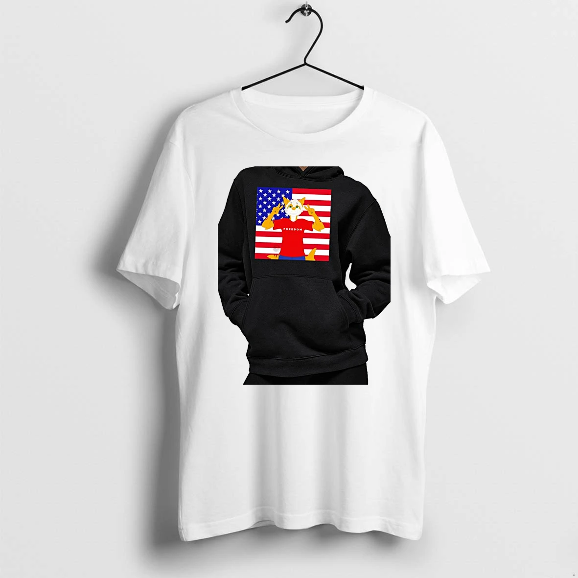 Officials Furry Character Freedom American Flag Patriotic Premium T Shirt Sweatshirt Hoodie
