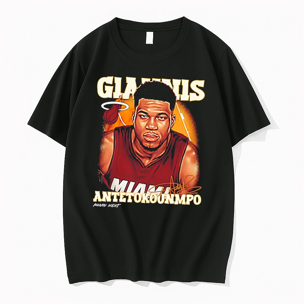 Officials Giannis Antetokounmpo Miami Heat Airbrush Signature Tee Premium T Shirt Sweatshirt Hoodie