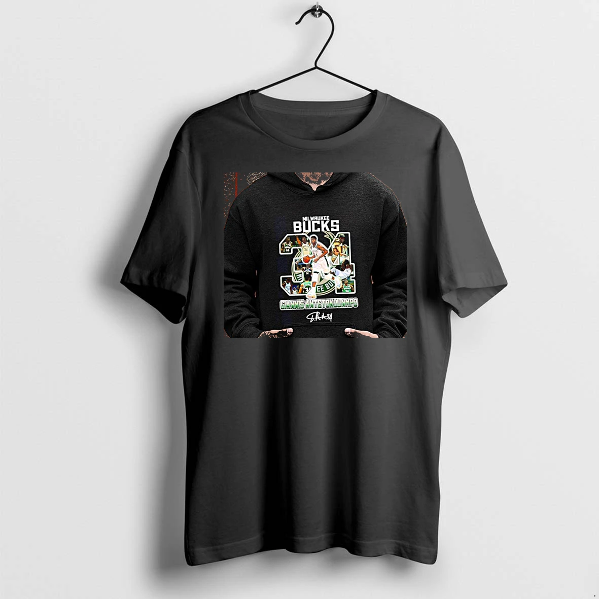 Officials Giannis Antetokounmpo Milwaukee Bucks Number 34 2013 2026 Signature Premium T Shirt Sweatshirt Hoodie