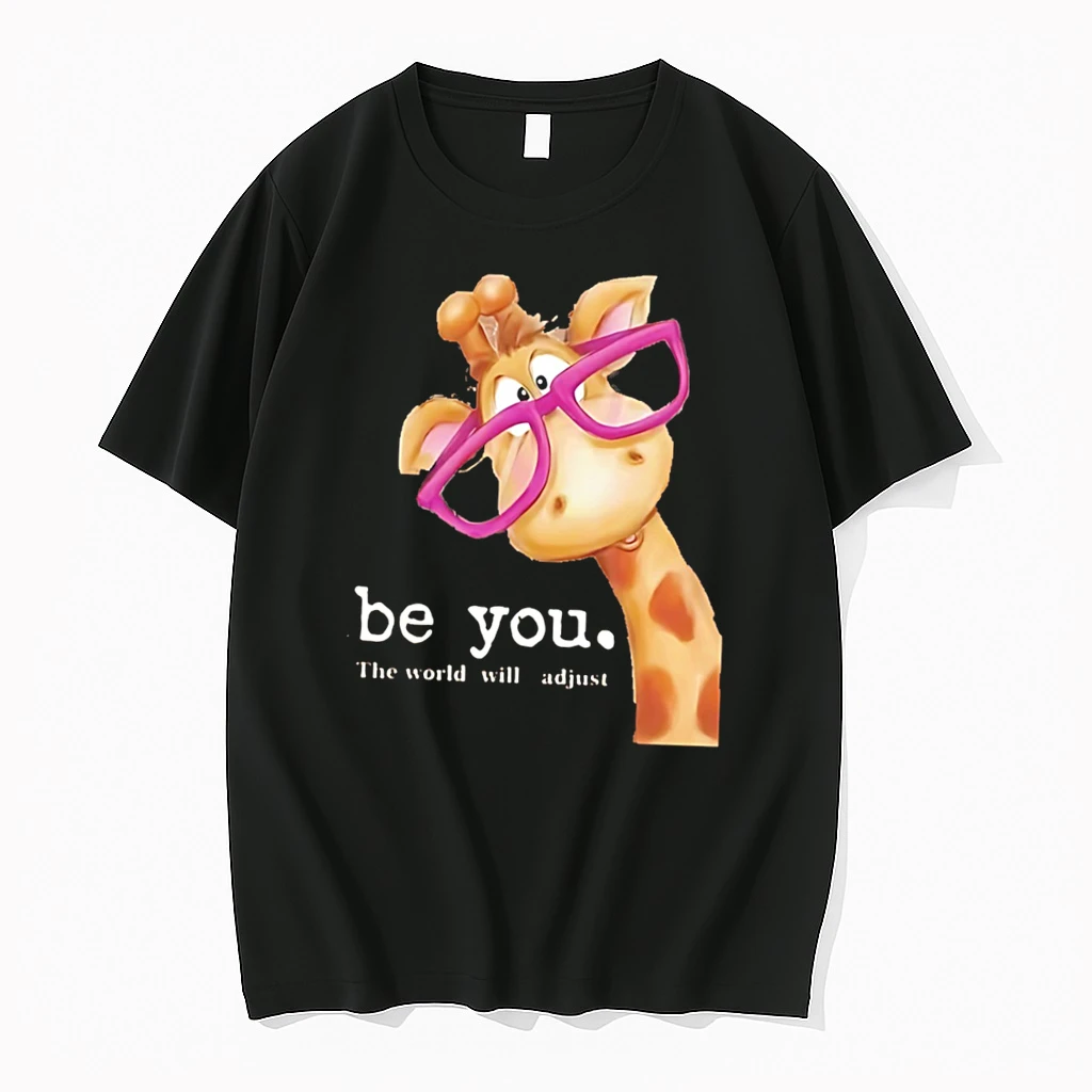Officials Giraffe With Glasses Be You The World Will Adjust Tee Premium T Shirt Sweatshirt Hoodie