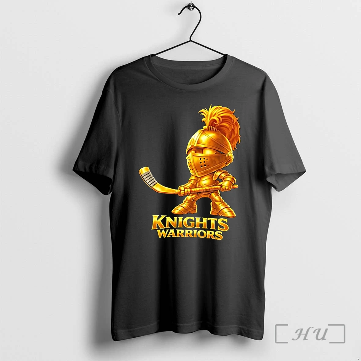 Officials Gold Knight Hockey Player Knights Warriors Black Premium T Shirts Sweater Hoodie