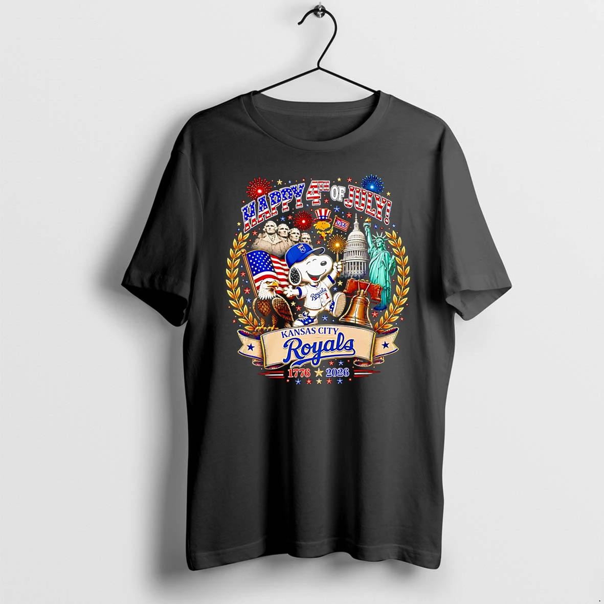Officials Happy 4th Of July Kansas City Royals 1776 2026 Snoopy Premium T Shirt Sweatshirt Hoodie