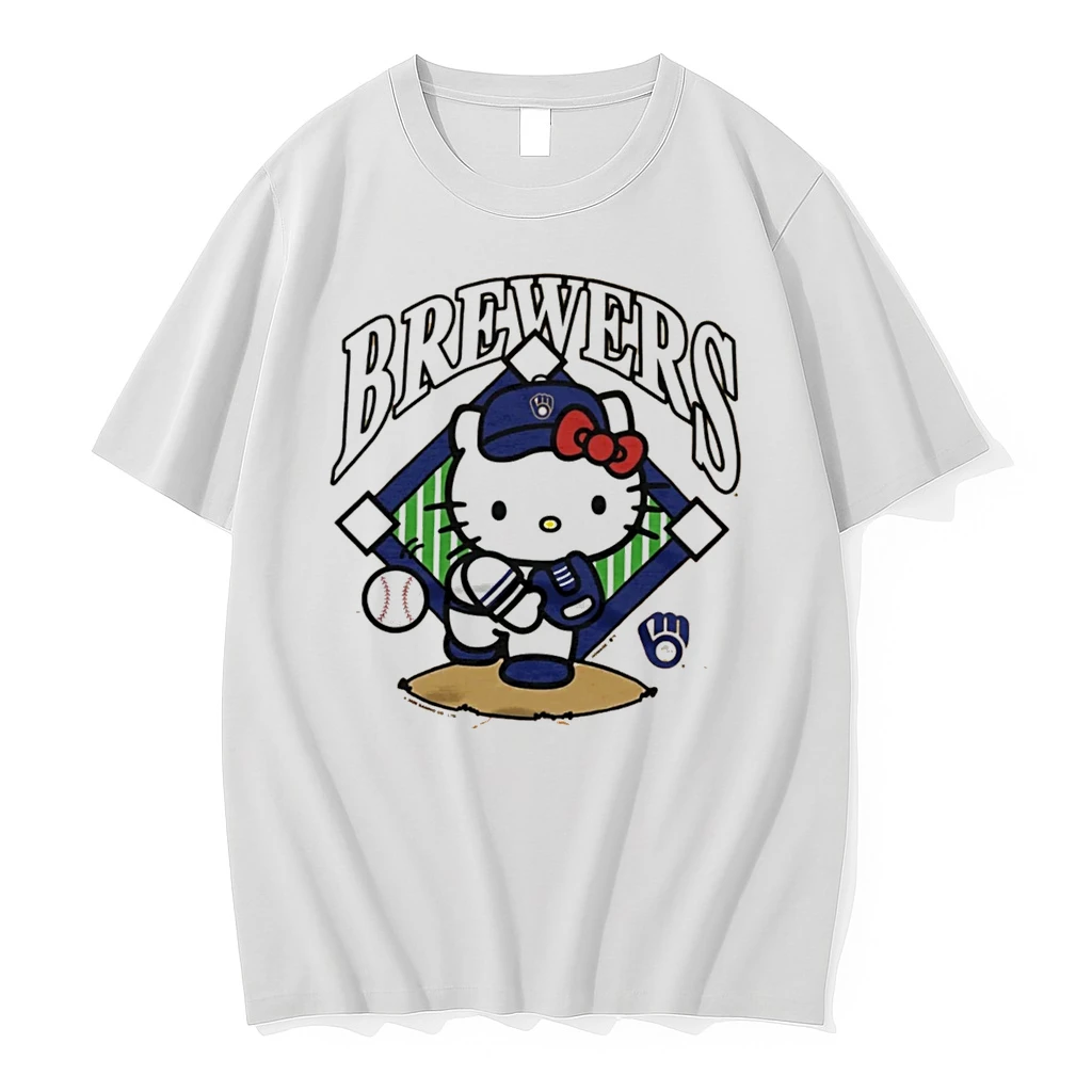 Officials Hello Kitty Milwaukee Brewers Pitcher Mlb Player Cartoon Tee Premium T Shirt Sweatshirt Hoodie