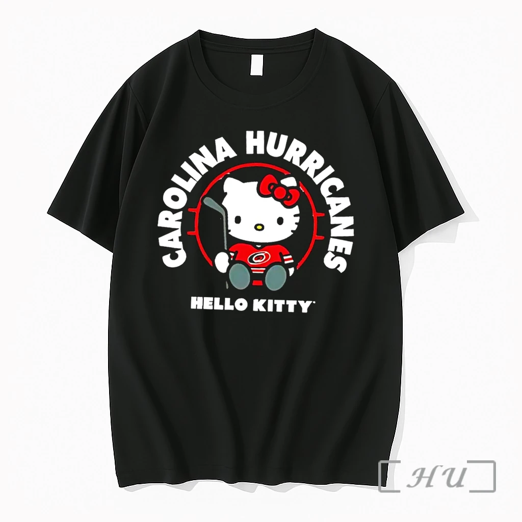 Officials Hello Kitty Playing Hockey Carolina Hurricanes Black Premium T Shirts Sweater Hoodie