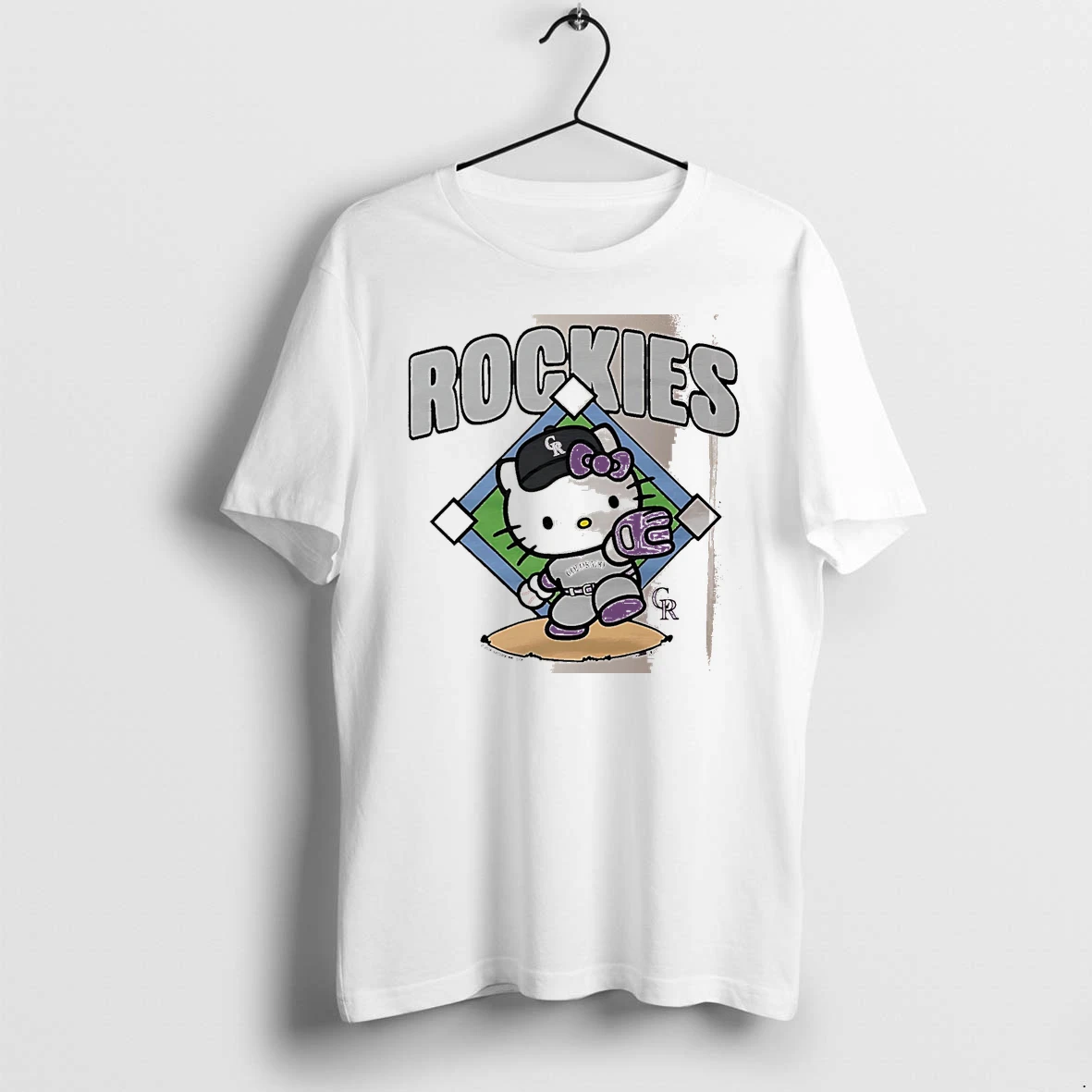 Officials Hello Kitty X Colorado Rockies Throw White Premium T Shirt Sweatshirt Hoodie