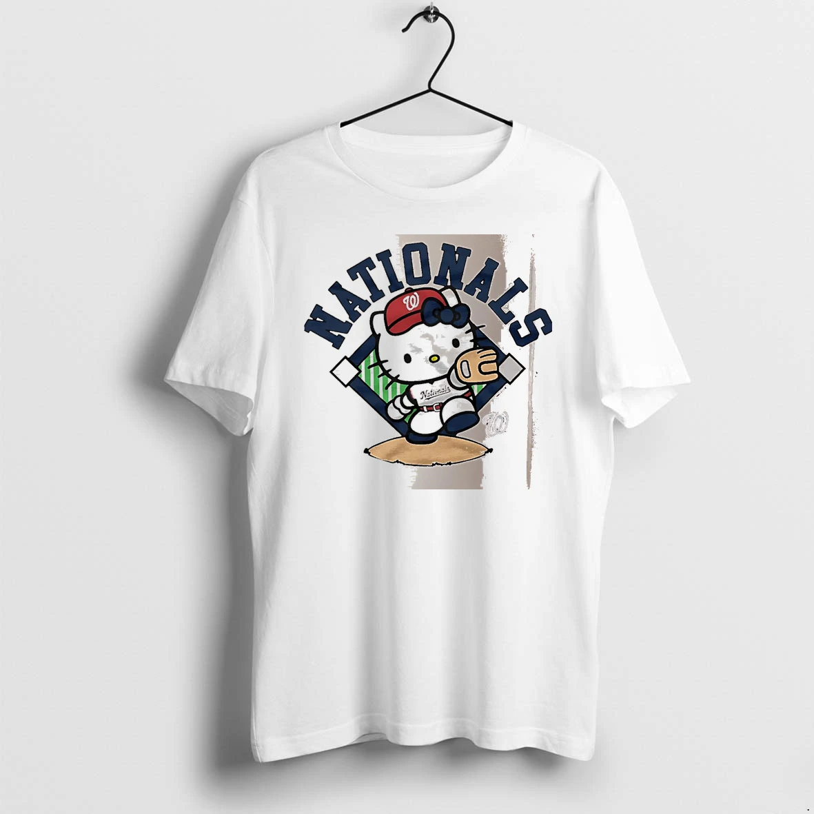Officials Hello Kitty X Washington Nationals Throw White Premium T Shirt Sweatshirt Hoodie