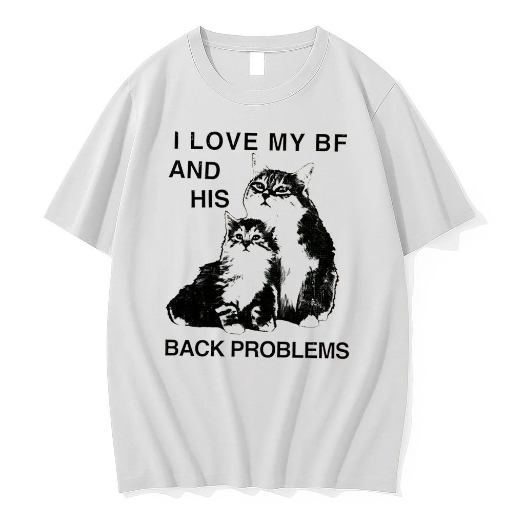 Officials I Love My Bf And His Back Problems Cat Funny Tee Premium T Shirt Sweatshirt Hoodie