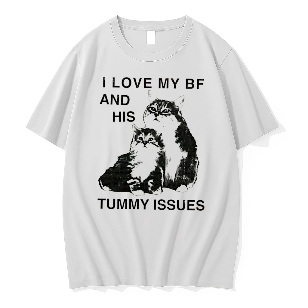 Officials I Love My Bf And His Tummy Issues Cat Boyfriend Tee Premium T Shirt Sweatshirt Hoodie