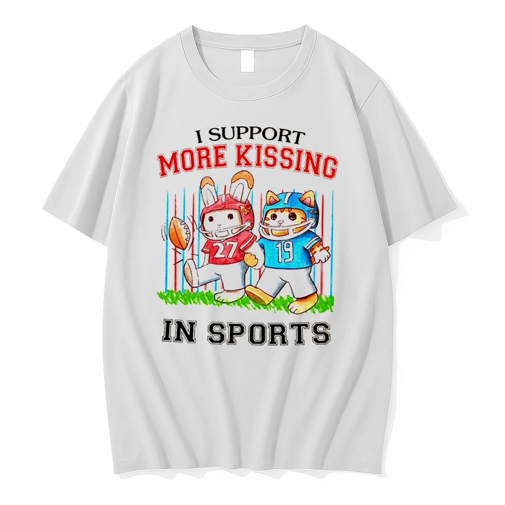 Officials I Support More Kissing In Sports Rabbit And Cat Football Players Tee Premium T Shirt Sweatshirt Hoodie